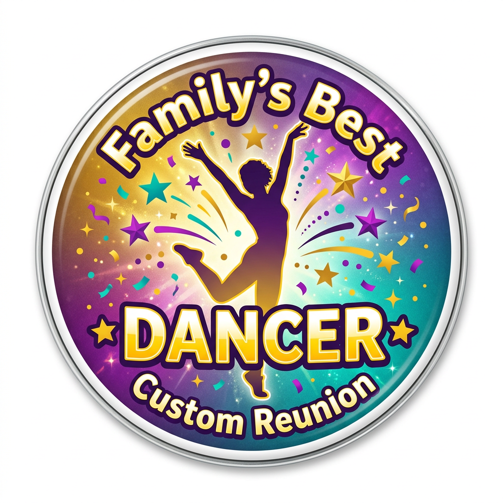 Custom Reunion Family's Best Dancer Pin Button 2.25-inch