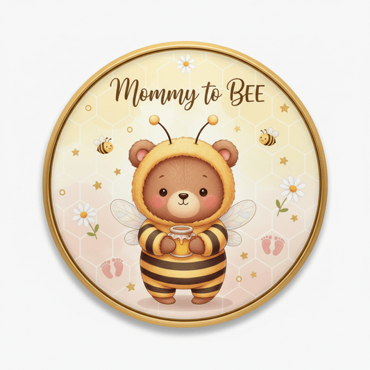 Cute Bear Baby Shower Mommy to Bee Pinback 2.25-inch - My Pinbacks