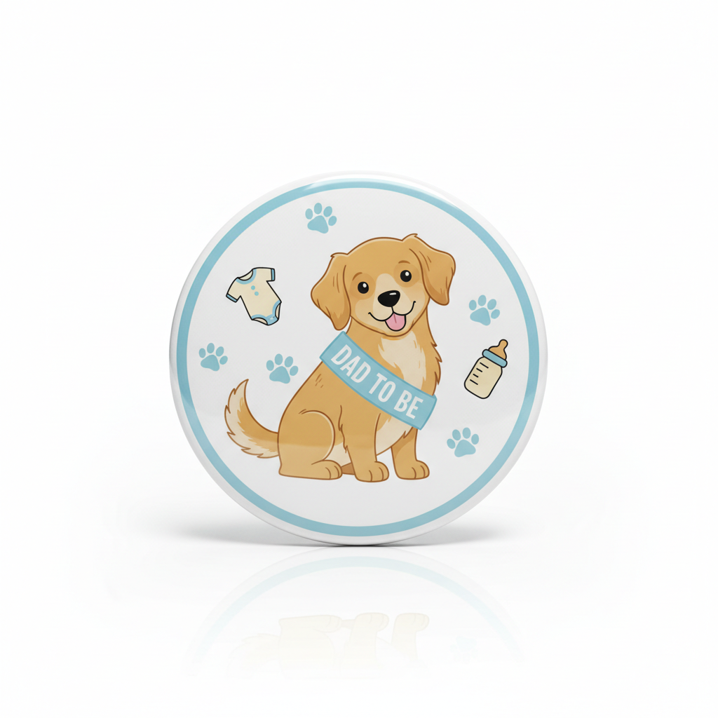 Cute Dog Baby Shower Father To Be Pinback 2.25-inch