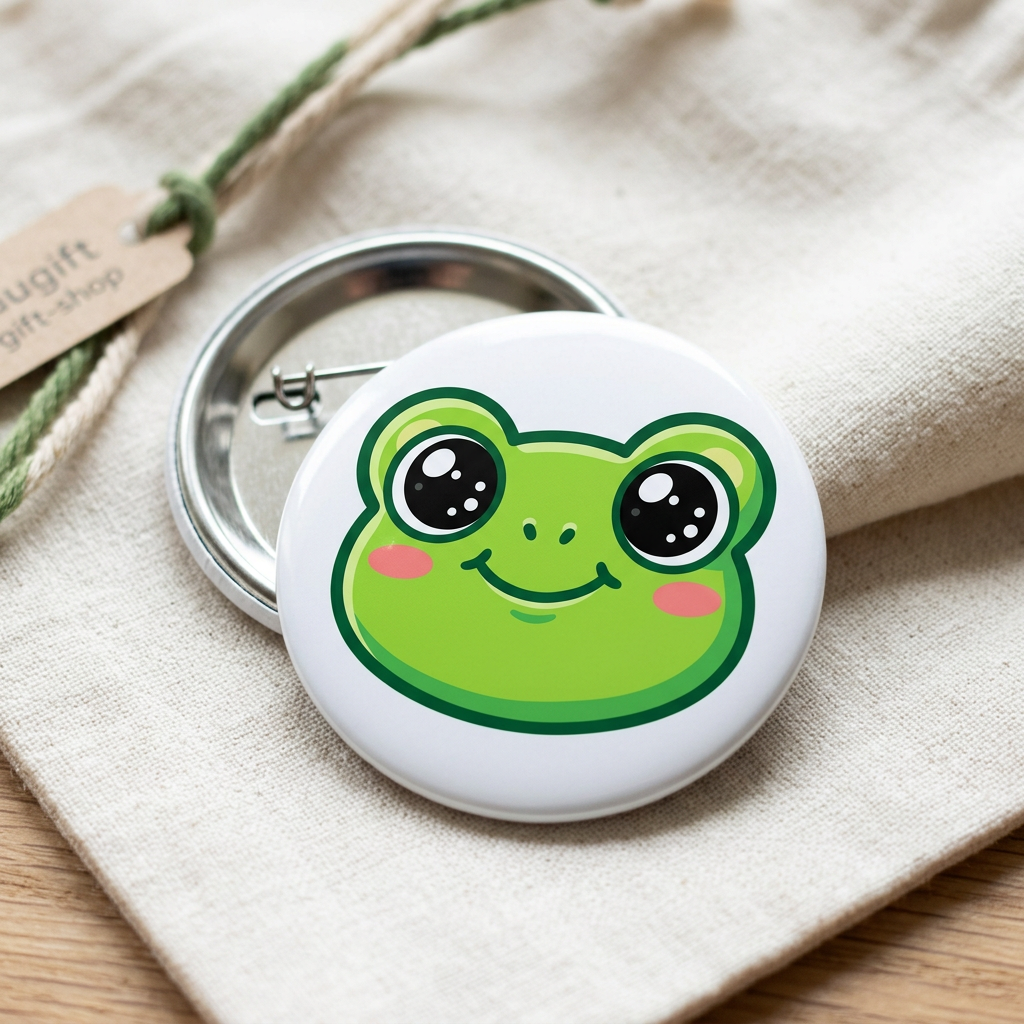 Cute Little Froggy Pin Button 2.25-inch
