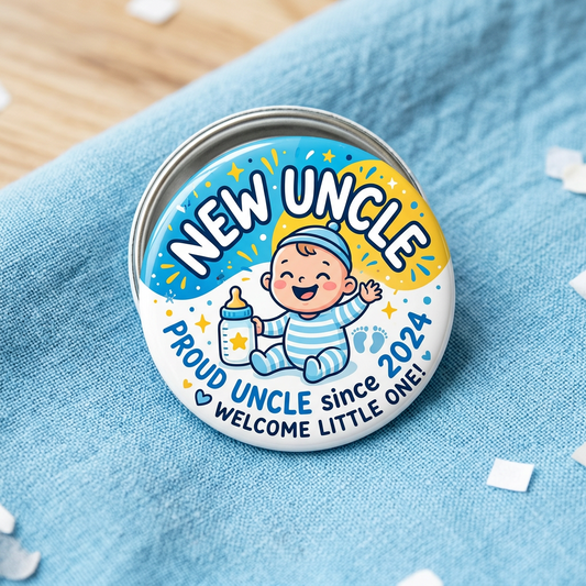 Cute New Uncle Gift Pin Button 2.25-inch