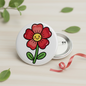 Cute Red Spring Flower Pinback 2.25-inch