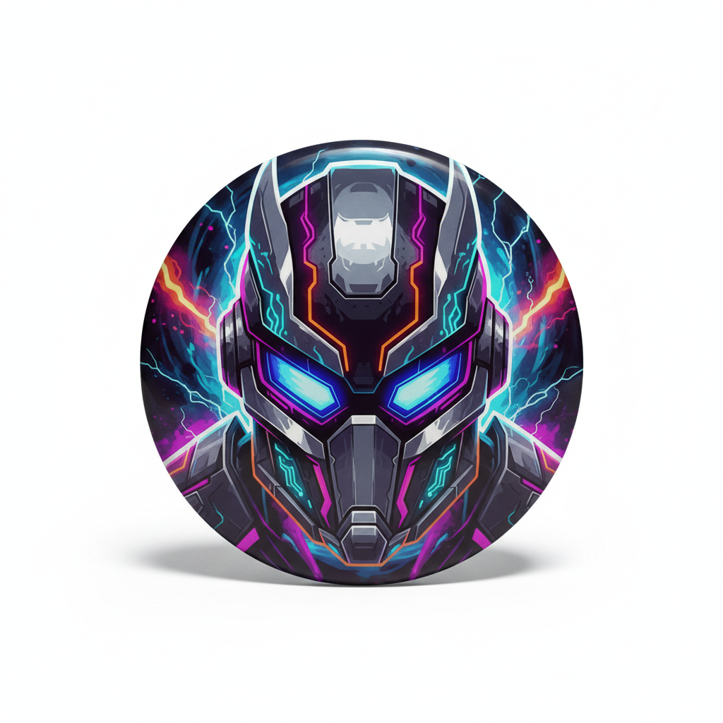 Cyberpunk Helmet Pinback 2.25-inch
