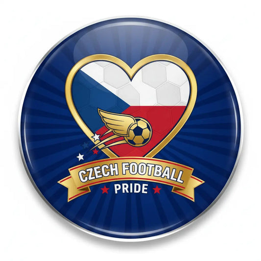 Czechia Football Soccer Love Heart Pinback 2.25-inch - My Pinbacks
