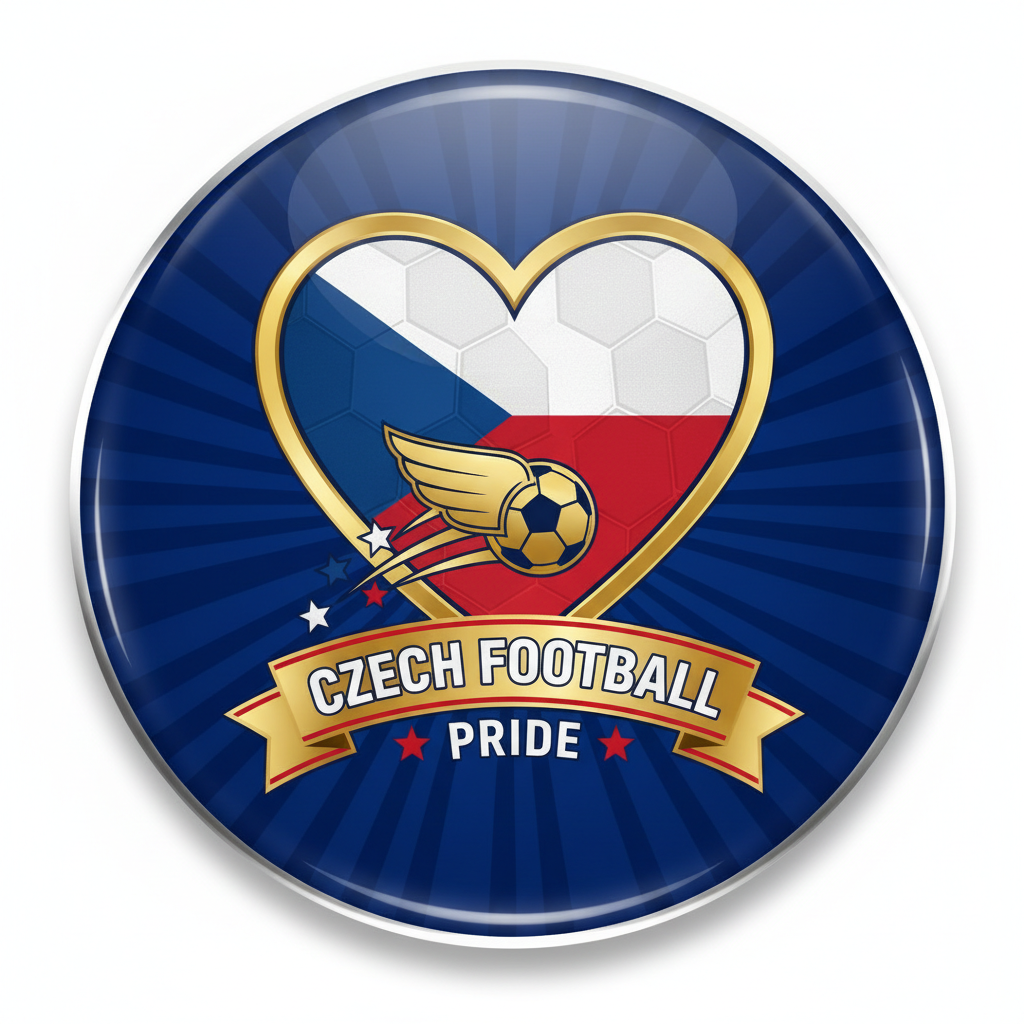 Czechia Football Soccer Love Heart Pinback 2.25-inch