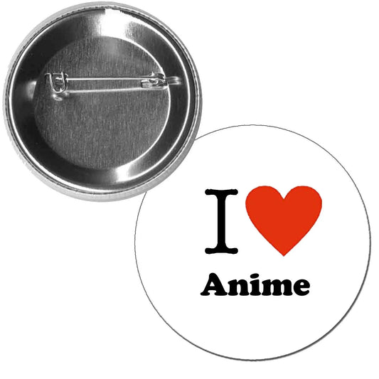 I Love Anime 1.25-inch Pinback Button Pin - Japanese film TV Animation Default Title