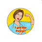Colorful nurse pinback badge, round with illustrated nurse and 'I got the Power!'