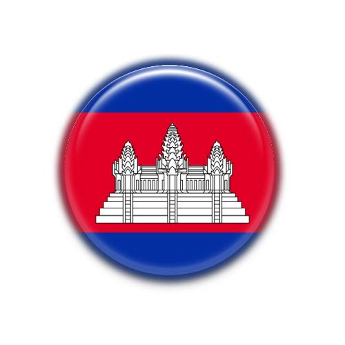 Cambodia : National Flag, Pinback Button Magnet Badge 1.50 Inch (38mm)