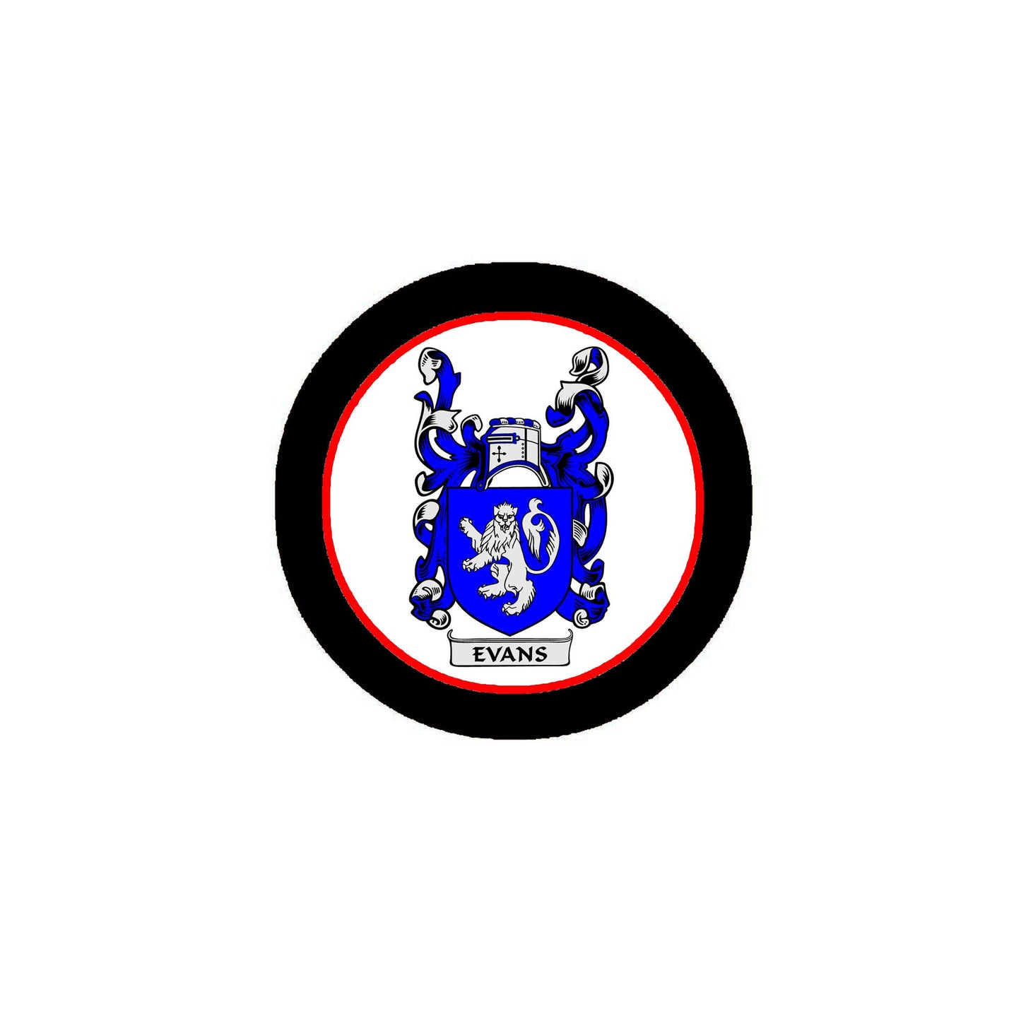 Evans Family Crest 3-inch Coat of Arms Fridge Round Magnet Default Title
