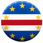 Cape Verde flag pinback button with blue field, gold stars, white-red stripe