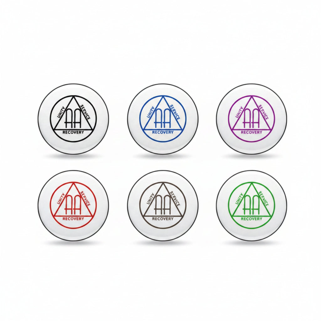 10 Pcs Alcoholics Anonymous AA Pinback 1.25-inch Default Title