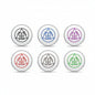 AA recovery pinback button set, circular designs with multicolor AA logos