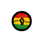Juneteenth Freeish pinback button with Since 1865 text on red-yellow-green design