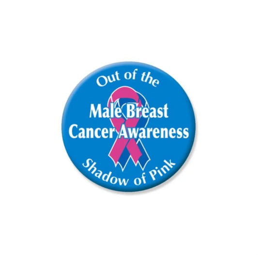 Male Breast Cancer Awareness Pin-back Button, 2.25-inch Default Title