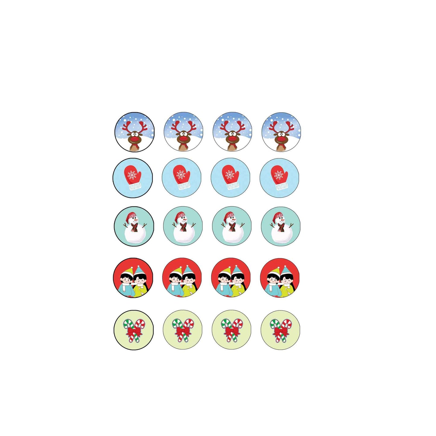 16 Pcs Winter Snowing Holiday set 1.25" for Jackets, Backpacks, etc.