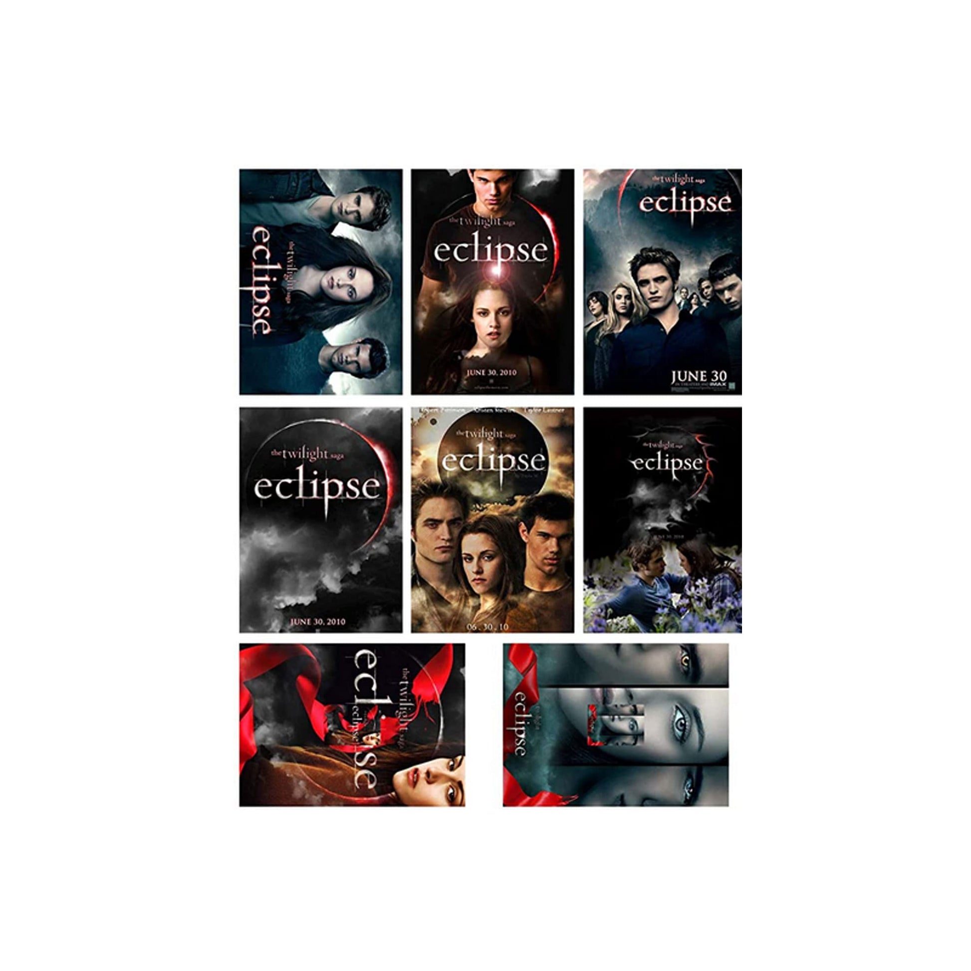 8 Pcs Set Twilight Eclipse Series 4 x 6 Flexible Fridge Magnets Default Title