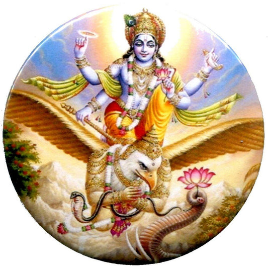 Vishnu Hindu God Trance Indian Yoga Lotus Aum Om Pinback 2.25-inch Default Title