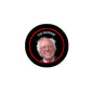 3-inch circular pinback button with smiling TIO Bernie face, red rim, and text