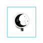 Retractable badge reel with crescent moon and star graphic, metal clip