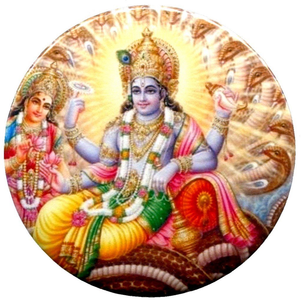 Vishnu Hindu God Trance Indian Yoga Aum Om Pinback 2.25-inch Default Title
