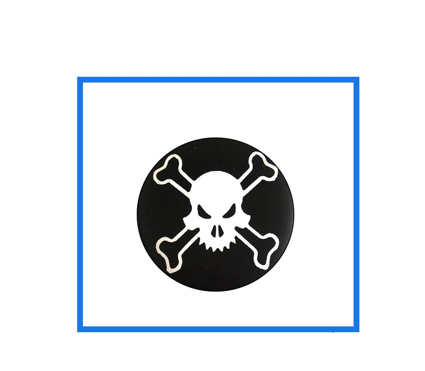 Black + White Head Skull Skeleton Drive Pin Back Badge Button 1.75" 45mm V.02