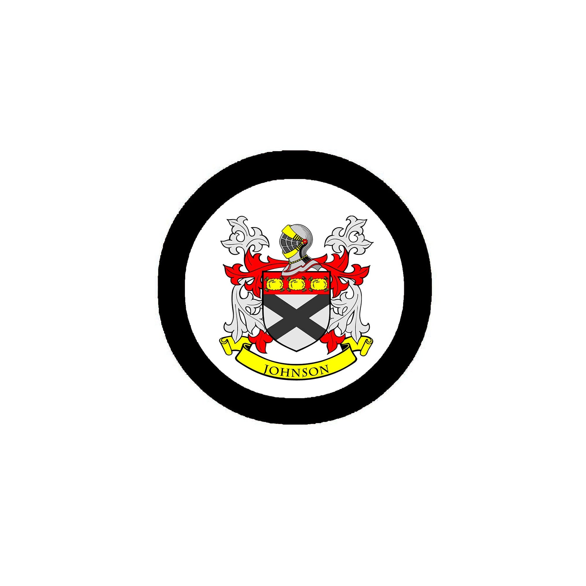 Johnson Family Crest 3-inch Coat of Arms Round Pin Back Button Badge Default Title