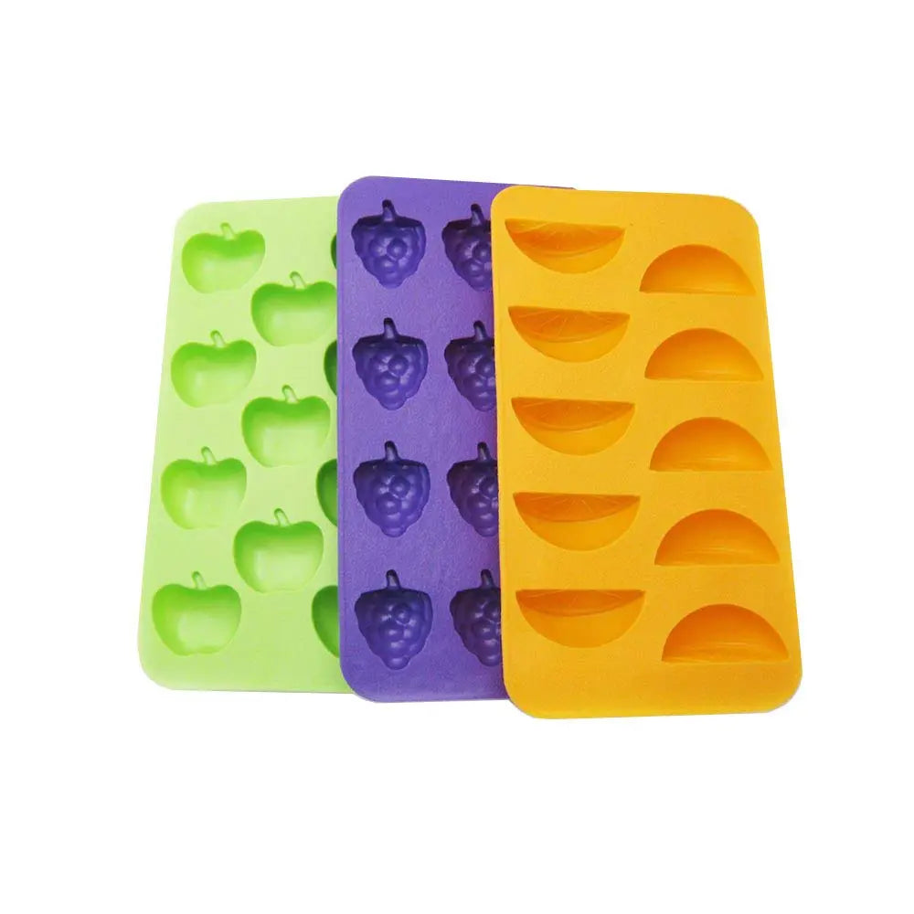 Fruits Ice Tray Silicone for Ice Jelly Choacolate or Soap Molds Apple Orange Grapes Default Title