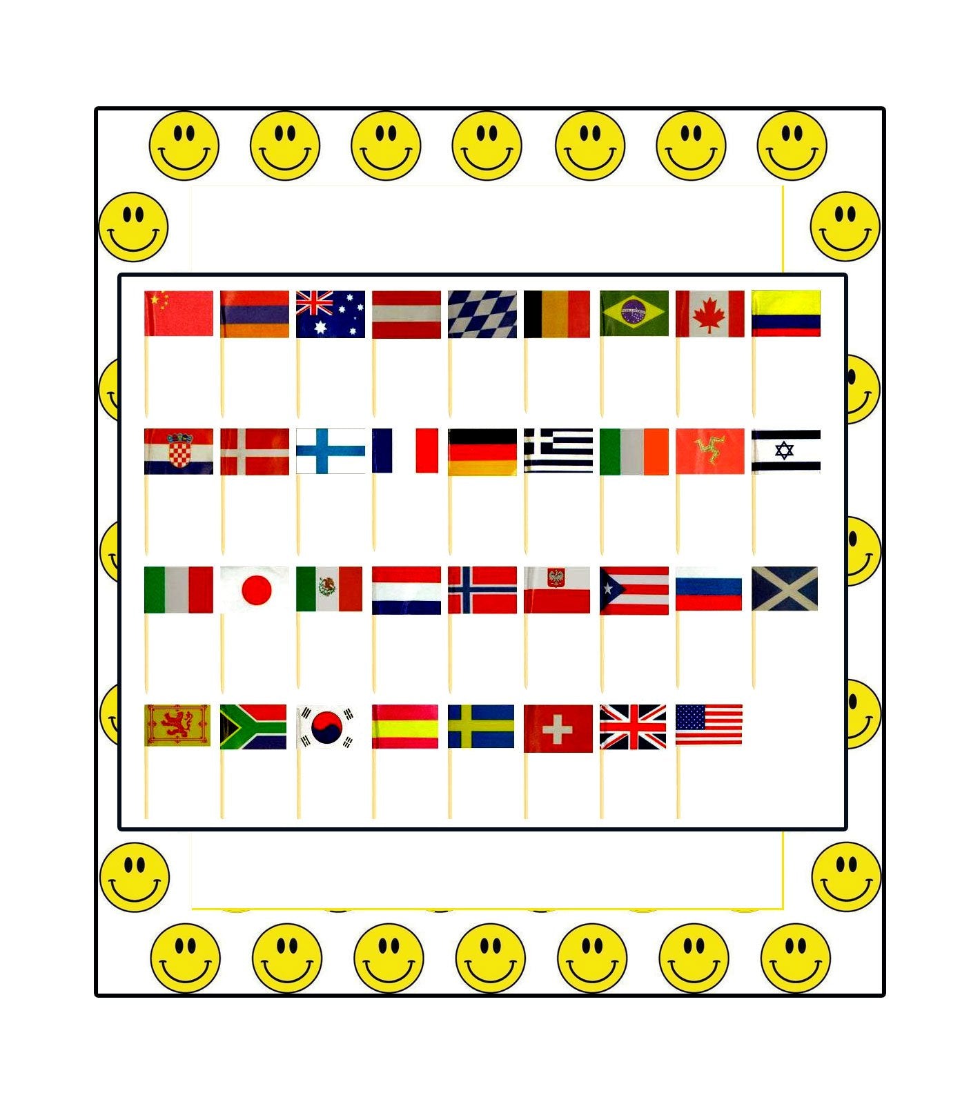 International Flag Picks (asstd designs) (50 Pkg) Party Reunion Football Cocktail Pics Default Title