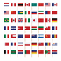 Pack of international flag toothpick picks, many miniature flags on wooden sticks