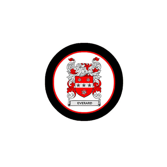 Everard Family Crest 3" Coat of Arms Fridge Round Magnet