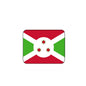 Square Burundi flag mouse pad with shield emblem, red green white, rounded corners