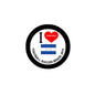 Honduras football soccer pinback button with red heart and blue flag, black border