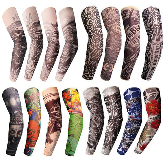 6 Pcs Set Tattoos Cooling Arm Sleeves Cover Body Arm Stockings Tatoo Golf Sport (ASSORTED 1000's designs)