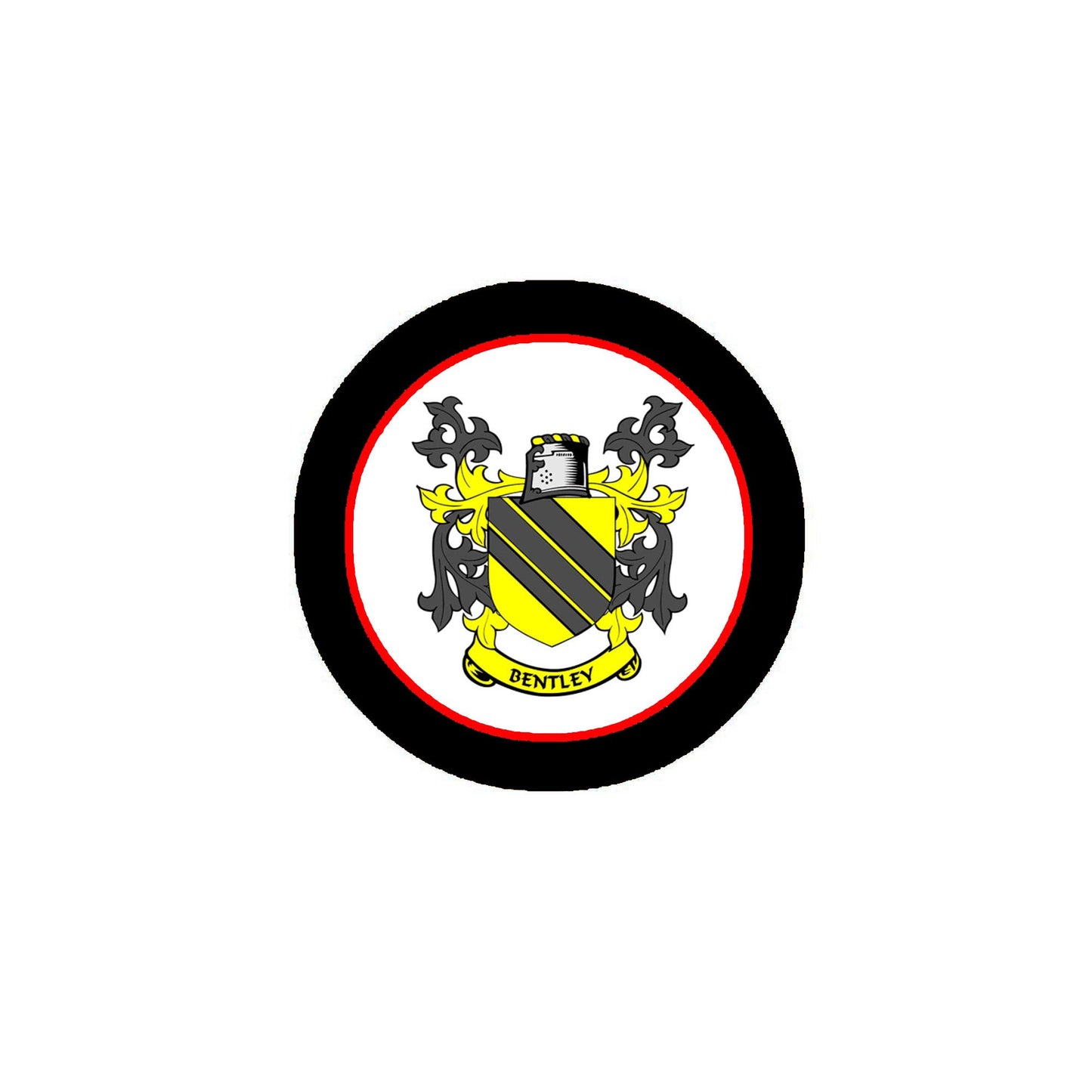 Bentley Family Crest 3" Coat of Arms Fridge Round Magnet