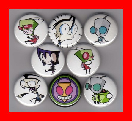 Invader ZIM Set of 8 Pcs 1.25-Inch Magnets Default Title