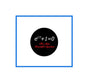 2.25-inch black equation pinback badge with white text and red script phrase
