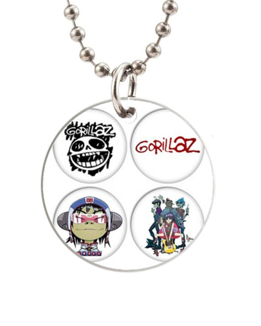 Allenarts Gorillaz Pinback Customized Round Dog Tag Pet Tags Dogtag (One Side) Necklace Charm Unique Gift