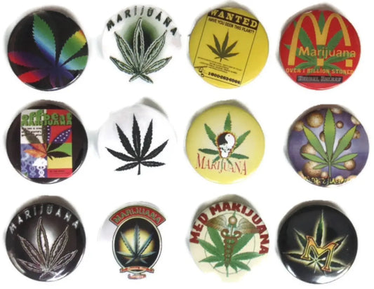 Marihuana Grass Hashtag 6 Awesome Quality Lot 12 New Pin Button Badge 1.25-inch Default Title