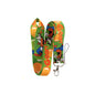 Green cartoon-themed lanyard with phone string and metal hook clasp