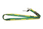 Brasil green and yellow lanyard with BRASIL text and clip, 25mm wide, 50cm length