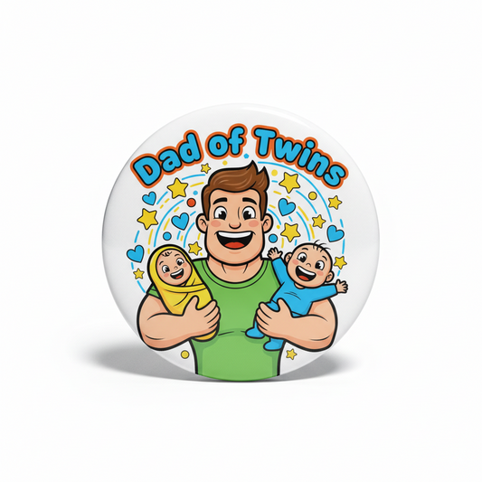 Dad of Twins Pinback 2.25-inch
