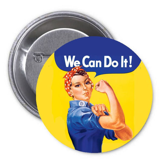 3ZLady Blue Rosie the Riveter 2.25" Pinback Button Pin WWII Symbol