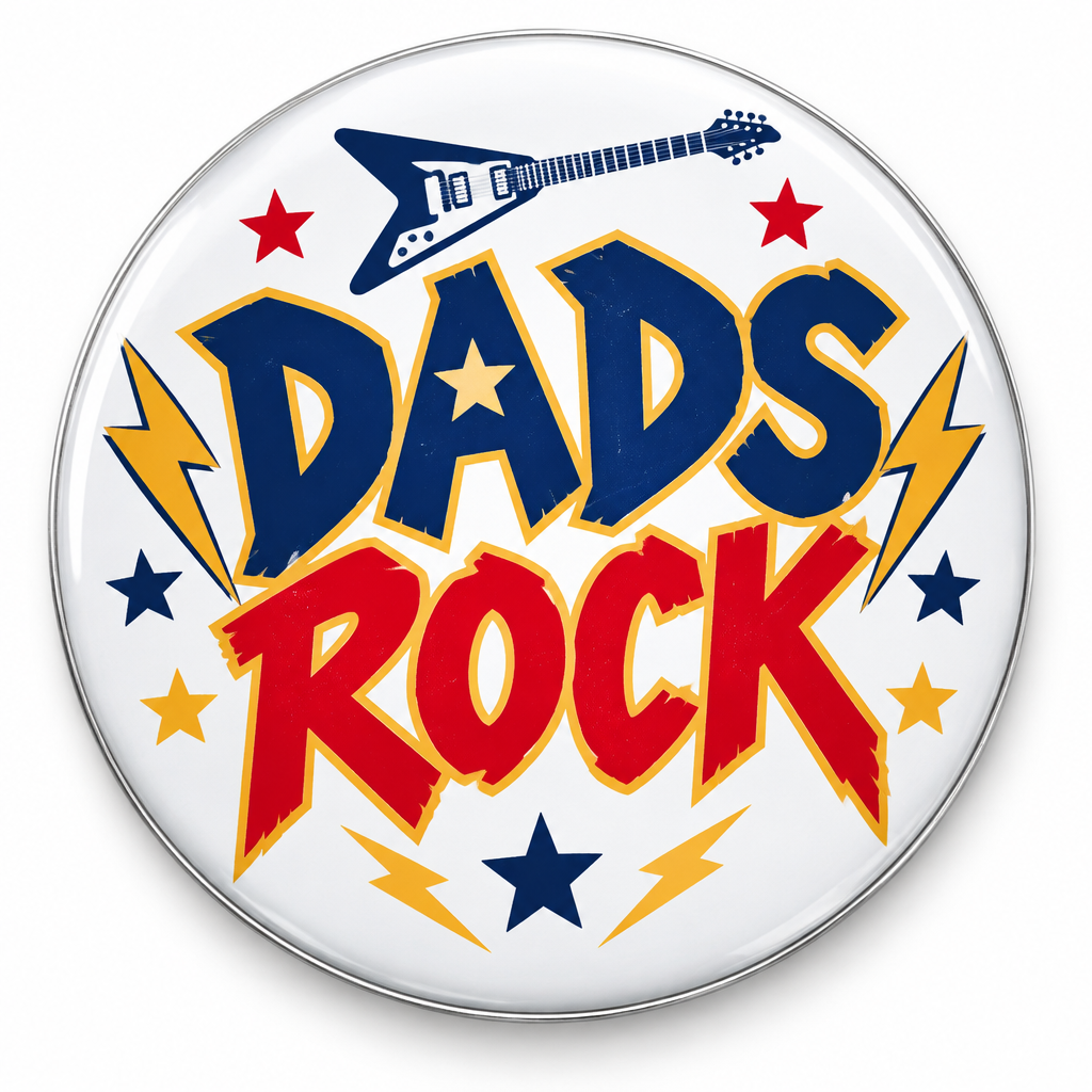 Dads Rock Fathers Day Pin Button 2.25-inch