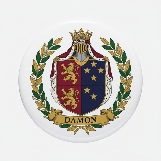 Damon Family Crest Coat of Arms Magnet 3-inch