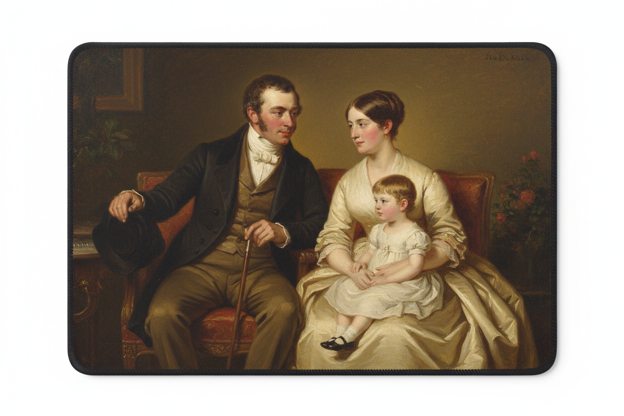 David Wilkie William Bethune with Wife and Daughter Mousepad