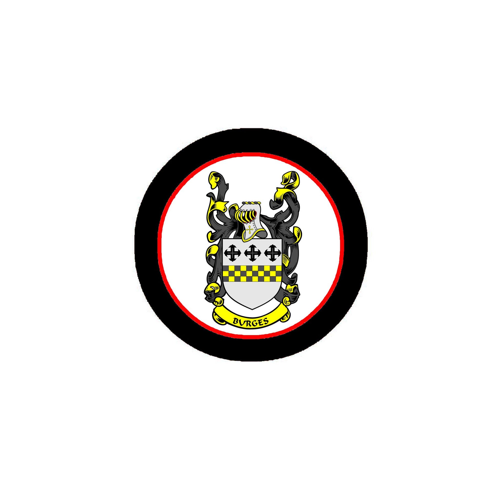 Burges Family Crest 3-inch Coat of Arms Fridge Round Magnet Default Title