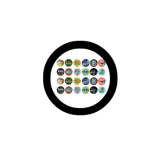 Christmas Round Pinback Button Pin 12 Designs for Kids Party Favors 2.25"