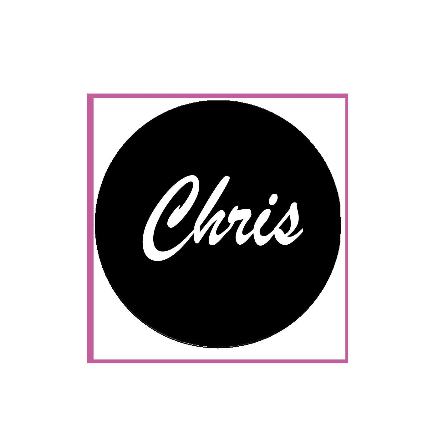 Chris Pinback Badge 2.25" for Jackets, Backpacks, etc.