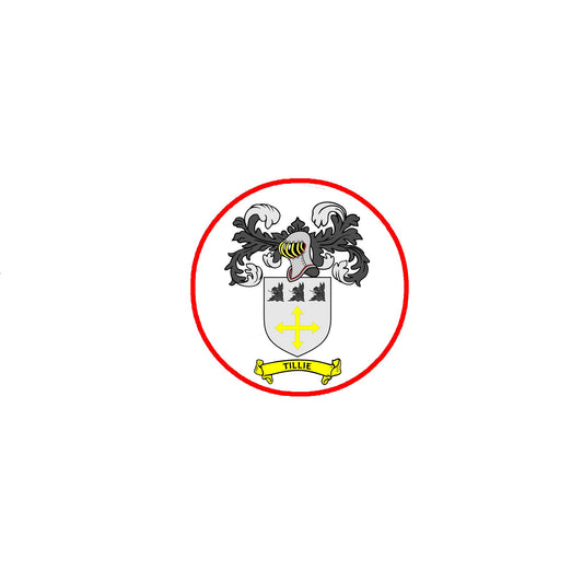Tillie Family Crest 3" Coat of Arms Fridge Round Magnet