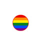 Round LGBT pride flag enamel lapel pin with rainbow stripes